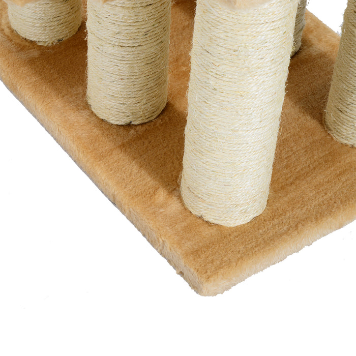 3-Step Pet Steps Climber Ladder - Plush Surface Portable Animal Stairs for Cats and Dogs - Easy Climb Assistance for Older or Small Pets, Cream Color