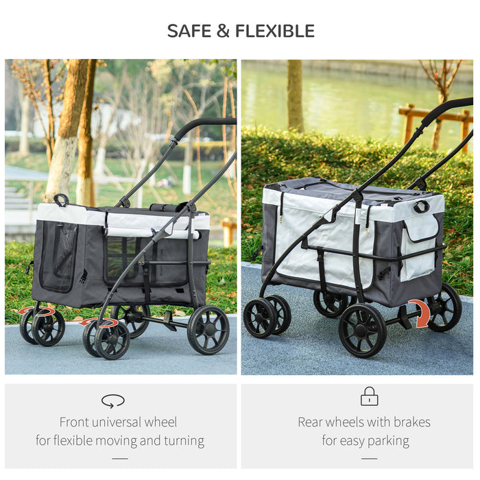Foldable Dog Stroller & Detachable Pet Travel Crate - Soft Padded Carrier for Mini & Small Dogs - Convenient Transportation Solution for Pet Owners