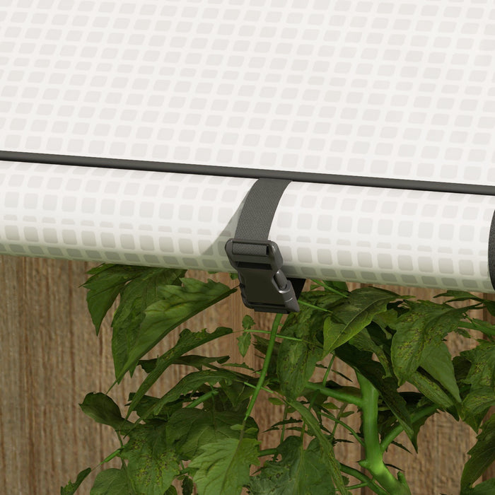 Portable 4-Tier Mini Greenhouse - Wire Shelves, Roll-Up Door, Vents, Tomato Plant Grow House - Ideal for Small Gardens, Balconies, 100x80x150cm