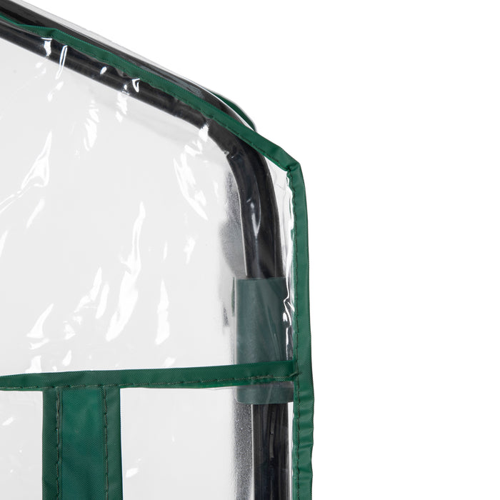 4-Tier Mini Greenhouse - Portable Metal Frame with Clear Transparent Cover, 160H x 70L x 50W cm - Ideal for Growing Plants & Seedling Protection