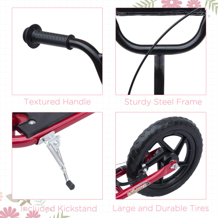 Kids Stunt Scooter with 12" EVA Tires - Durable Push Scooter for Tricks and Rides - Ideal for Young Teens and Children, Vibrant Red