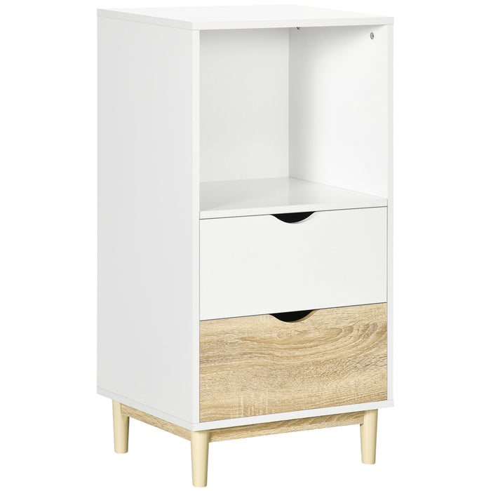 Modern White Bookcase with Drawers - Open Shelving Storage Cabinet for Books - Ideal for Study, Living Room, and Home Office Organization