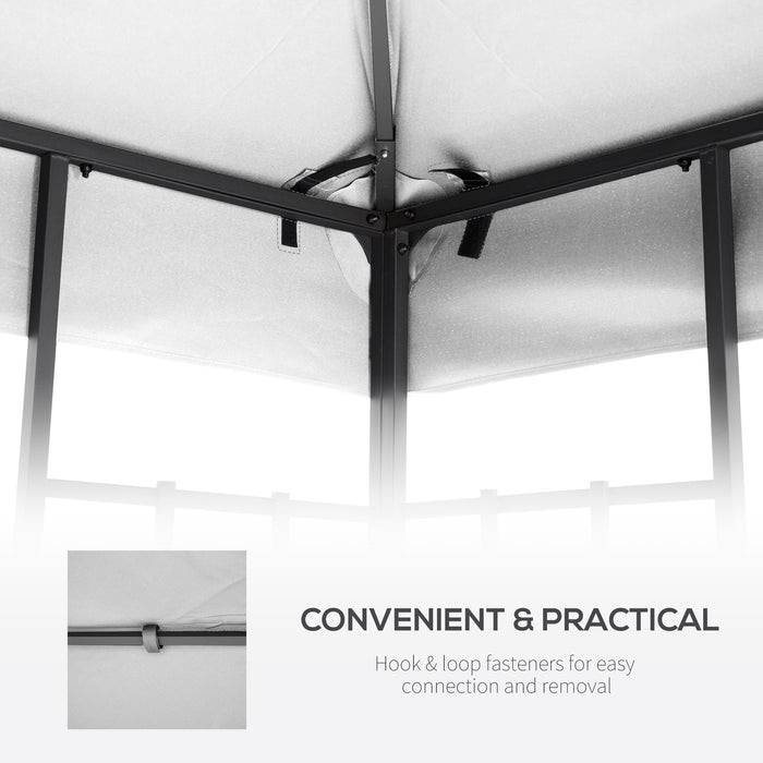 Double Tier 3x3m Gazebo Replacement Canopy - Durable Roof Top for Garden, Patio, Outdoor Use, Beige Color - Ideal for Shelter and Shade (Top Only)