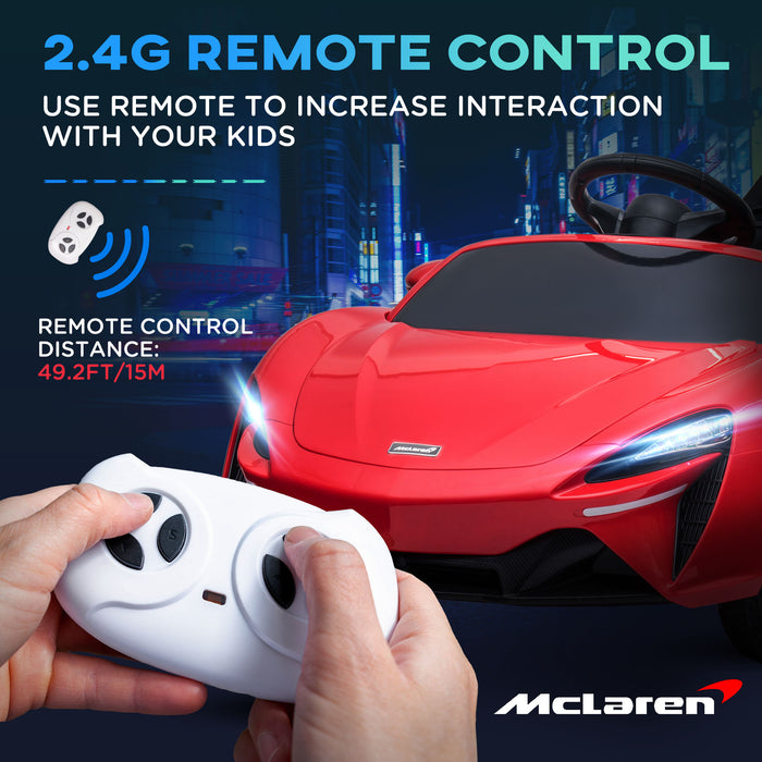 McLaren Kids Electric Ride-On Car with Butterfly Doors - 12V Battery-Powered Vehicle, Remote Control, Horn, Headlights, MP3 Player - Ideal for Young Drivers and Car Enthusiasts