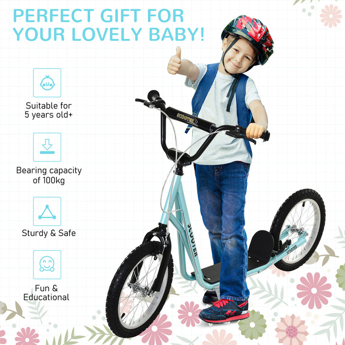 Kids Kick Scooter with Steel Frame - Adjustable Height, Durable Design in Blue - Perfect for Growing Children and Outdoor Fun
