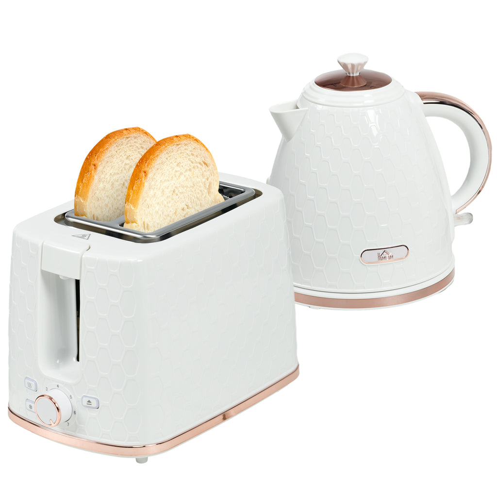 3000W Quick Boiling 1.7L Kettle with Auto Shut-Off - 2-Slice Toaster with Adjustable Browning Controls - Ideal Kitchen Combo for Home Breakfast Preparation