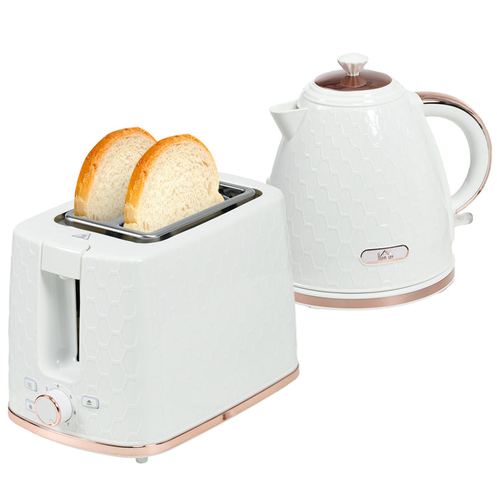 3000W Quick Boiling 1.7L Kettle with Auto Shut-Off - 2-Slice Toaster with Adjustable Browning Controls - Ideal Kitchen Combo for Home Breakfast Preparation
