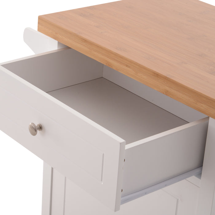 Wooden Kitchen Cart with Storage - Trolley Cabinet, Drawer, Cupboard, Towel Rail | Ideal for Organizing Kitchen Essentials & Saving Space