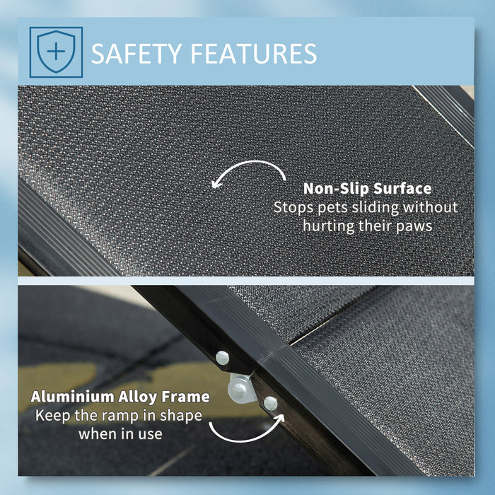 Extra Large Dog Folding Ramp for Cars - Portable Aluminium Pet Access with Anti-Slip Surface - Ideal for Elderly or Injured Pets Accessing Vehicles