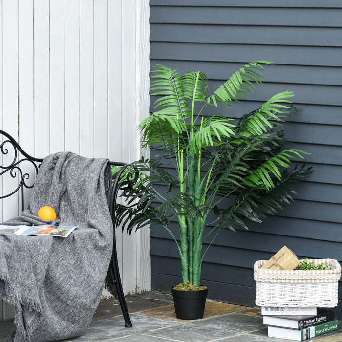 Artificial Palm Tree Duo - 125cm Tall Faux Plants in Pots for Home & Outdoor Decor - Lifelike Greenery for Indoor Ambiance
