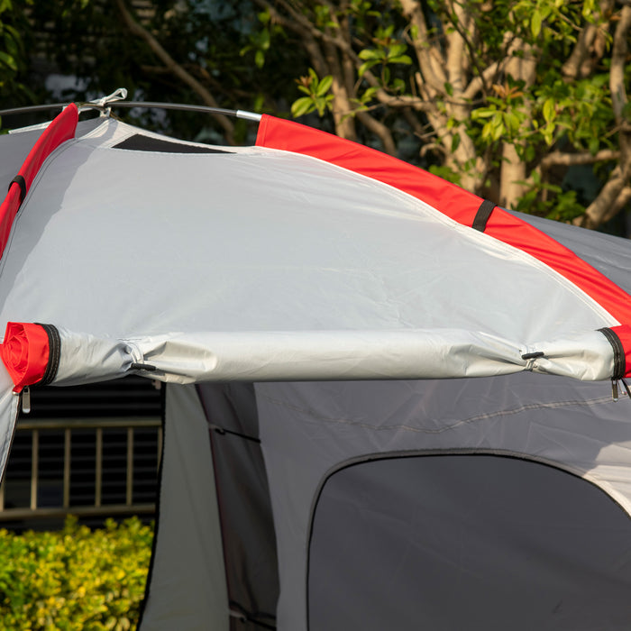 Large 4-6 Person Tunnel Tent with 2 Bedrooms - Spacious Living Area, Vestibule, Waterproof 2000mm, UV Protection UV50+ - Ideal for Family Camping and Fishing Trips, Includes Portable Bag