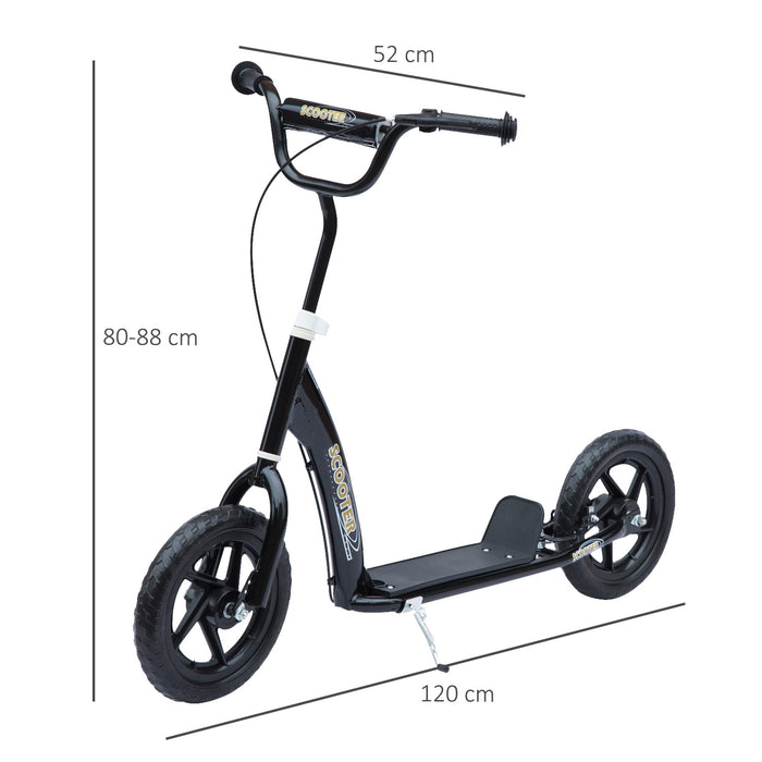 Kids' Stunt Scooter with 12-Inch EVA Tyres - Durable Push Scooter for Stunts and Riding - Perfect for Beginner to Intermediate Riders, Black