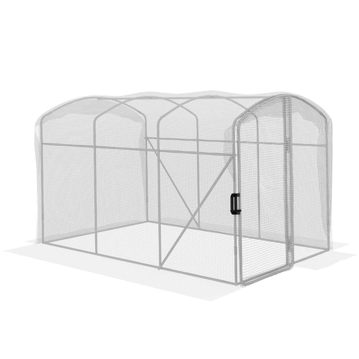 UV-Resistant PE Covered Polytunnel Greenhouse - Sturdy Walk-In Grow House with Galvanized Steel Frame & Door - Ideal for Gardeners, 2x2x2m Size, White