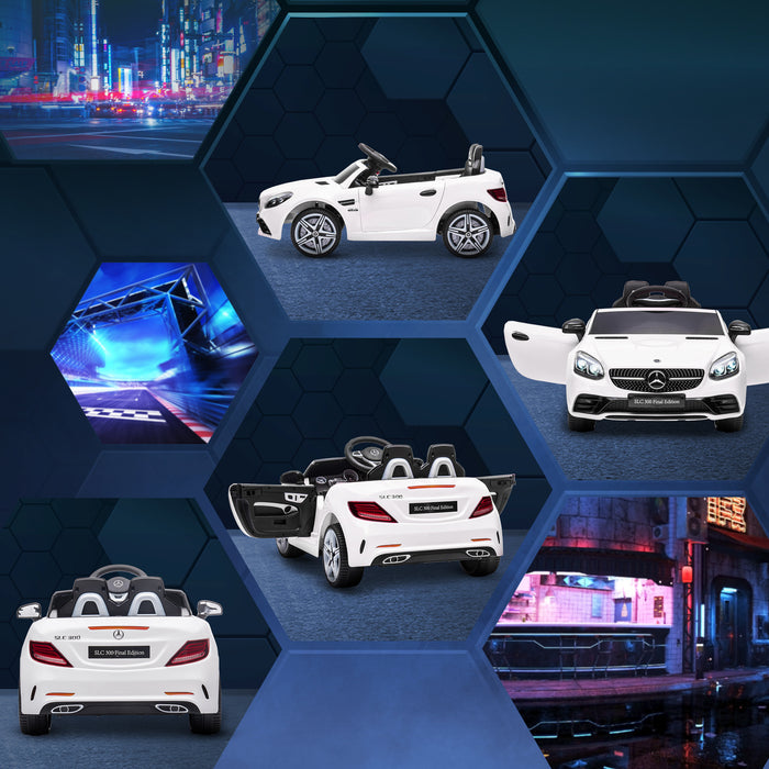Mercedes Benz SLC 300 12V Electric Ride On Car - Dual Motor, Music, Lights, Suspension - Perfect for 3-6 Year Olds with Parental Remote Control