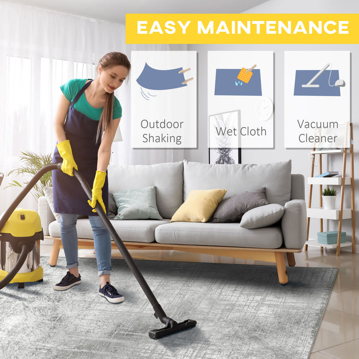 Modern Abstract Grey Area Rug - Decorative Carpet for Living Room, Bedroom, Dining Room, 230 x 160cm - Stylish Floor Covering for Home Decor