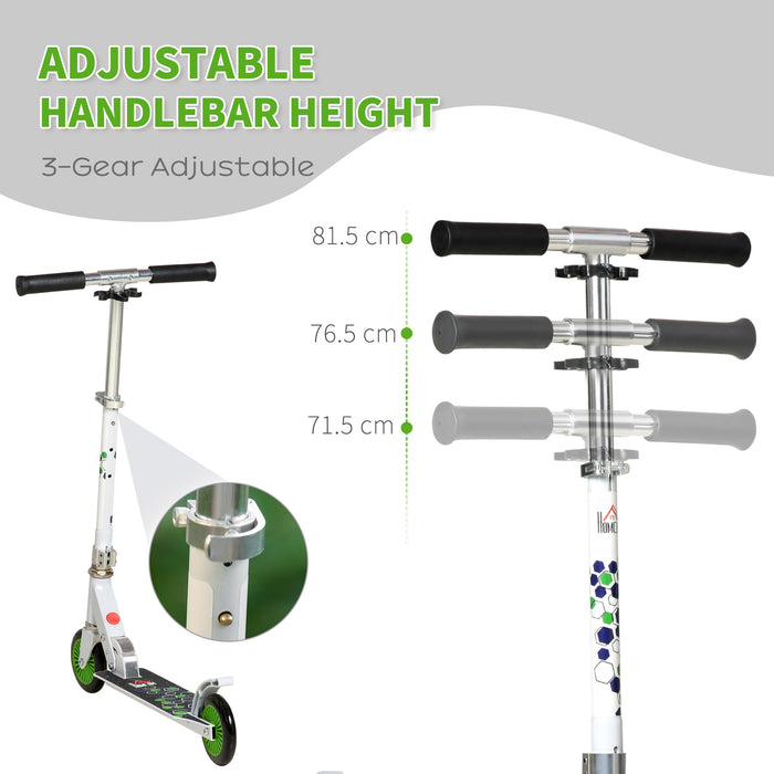 Kids' Kick Scooter for Ages 3-8 - One-Click Folding Design with Adjustable Height & Rear Brake - Durable Aluminium Construction, Perfect for Boys & Girls