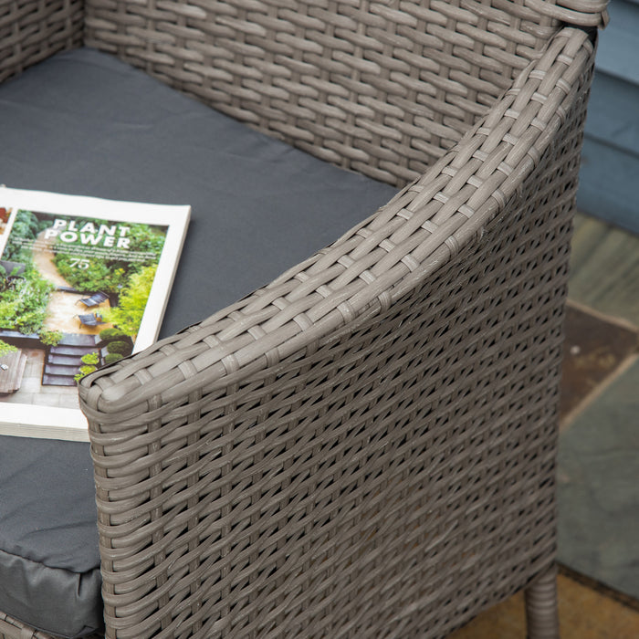 2-Seater Rattan Armchair - Outdoor Patio Dining Chair with Cushions and Armrests - Ideal for Garden Comfort and Entertaining Guests