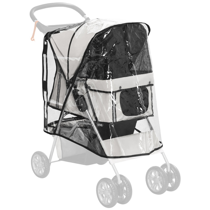 Dog Pram Stroller Rain Cover - Waterproof Canopy with Rear Side Entry for Pet Buggy - Protects Pooches in Inclement Weather Conditions