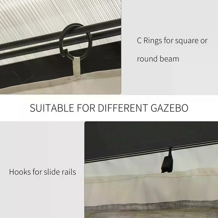 Universal Gazebo Sidewalls 4-Pack - 3x3m Privacy Panels for Canopy & Pavilion - Outdoor Shelter Enhancements in Beige