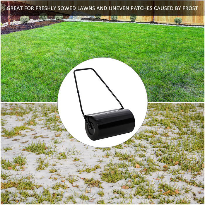 Heavy-Duty 46L Lawn Roller - Garden & Lawn Flatten and Smooth Equipment, Sand/Water Fillable - Ideal for Landscaping and Sod Pressing