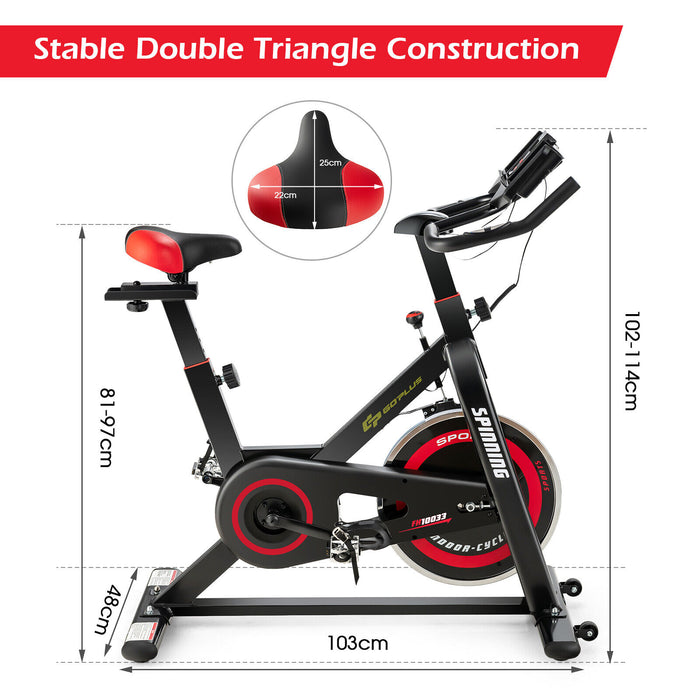 Stationary Exercise Bike with LCD Monitor - Indoor Fitness Equipment, Cardio Workout Machine - Ideal for Home Gym Users