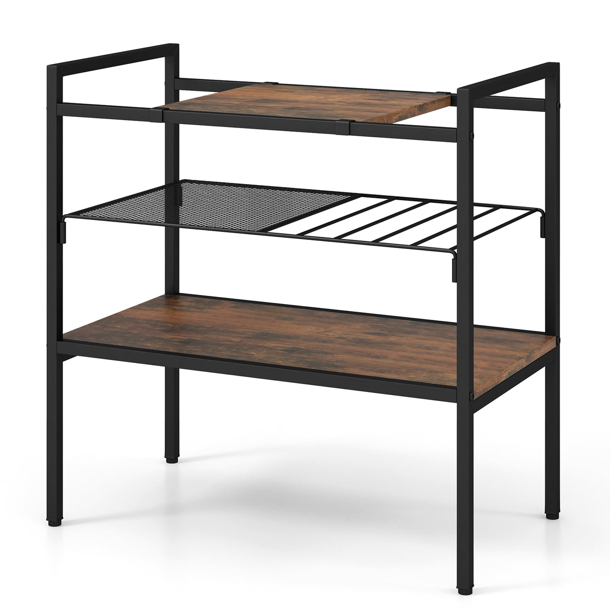 Sofa Side Table Featuring Removable Panel and Mesh Shelf - Ideal for Organized Living Spaces and Storage Solutions