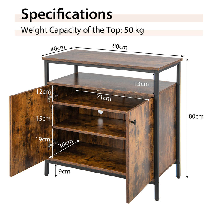 Industrial Sideboard Wooden Model - 2-Door Storage Cabinet for Ample Space - Perfect for Home or Office Organization Needs