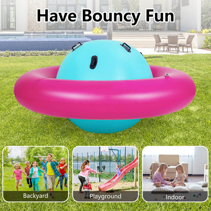 Inflatable Dome Rocker - Kids' Bouncer with 6 Built-in Handles - Perfect Play Accessory for Children