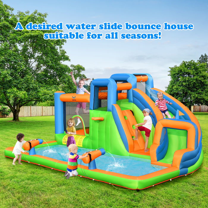 Inflatable 6 in 1 Water Slide - Kids Water Park for Lawn and Yard, No Blower Included - Perfect Outdoor Play Solution for Children