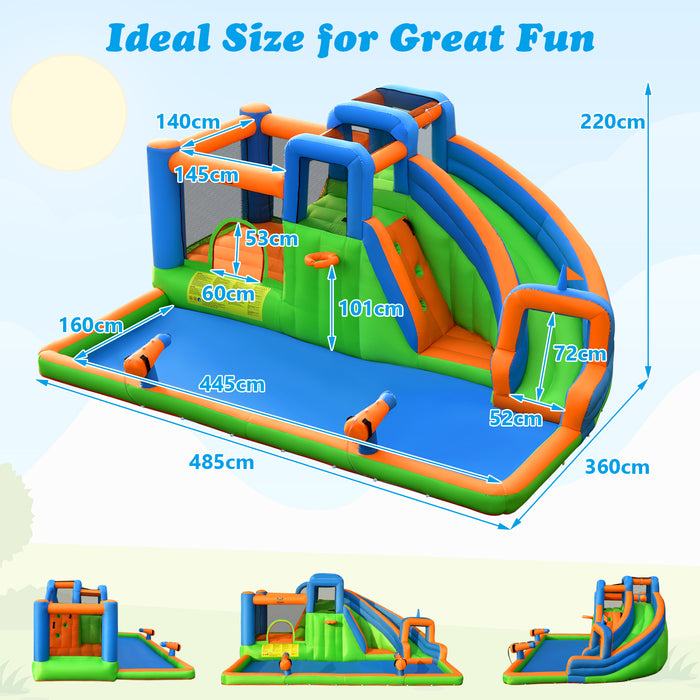 Inflatable 6 in 1 Water Slide - Kids Water Park for Lawn and Yard, No Blower Included - Perfect Outdoor Play Solution for Children