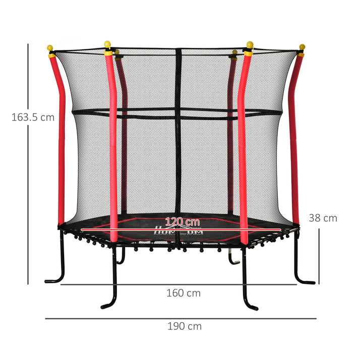 63 Inch Indoor/Outdoor Kids Trampoline with Safety Enclosure Net - Durable Mini Trampoline for Ages 3-10 - Fun Exercise Equipment for Toddlers & Children