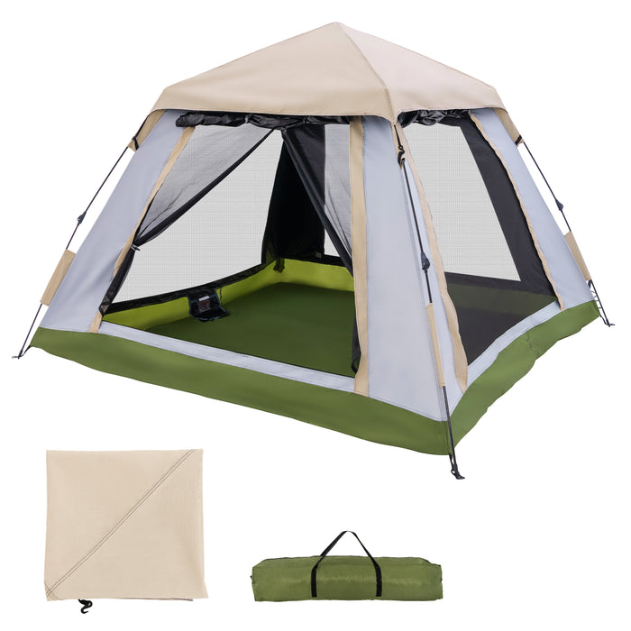 Instant Pop-up Camping Tent - Ideal for 2-4 People with Removable Rainfly - Perfect for Campers Needing Quick Shelter Setup