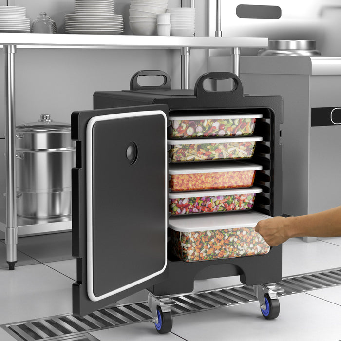 Pan Carrier Food Warmer - End-Loading Insulated Food Transport with Wheels - Ideal for Caterers and Food Delivery Services
