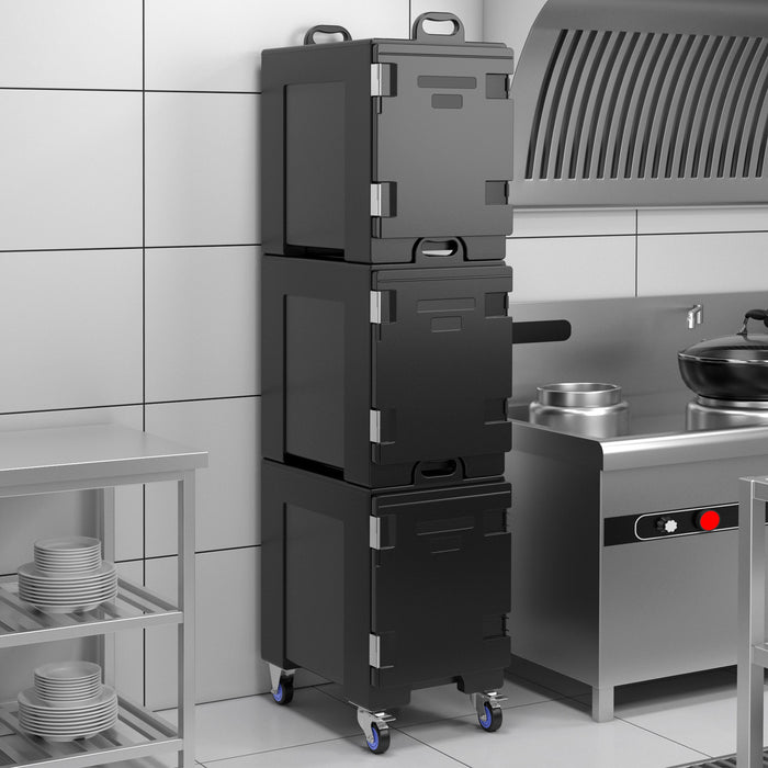 Pan Carrier Food Warmer - End-Loading Insulated Food Transport with Wheels - Ideal for Caterers and Food Delivery Services