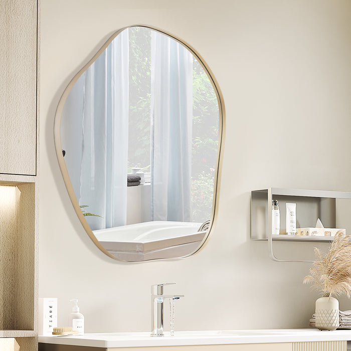 Asymmetrical Wall Mirror - Irregularly Shaped Mirror Including Expansion Screws - Ideal for Unique, Modern Interior Design