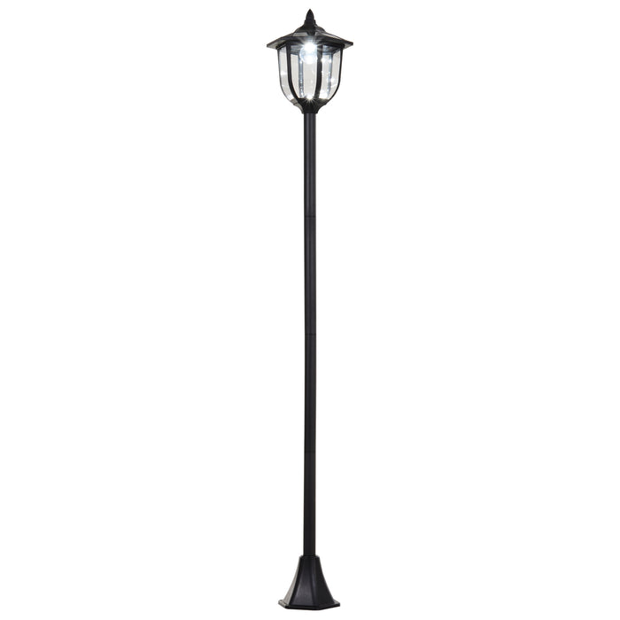 Garden Solar LED Lamp Post - 1.77m Tall, Free-Standing, ABS Construction in Elegant Black - Eco-Friendly Outdoor Lighting Solution