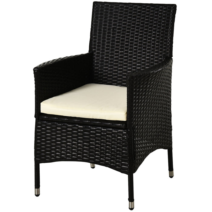 Outdoor Rattan Armchair for 2 - Comfortable Patio Dining Chair with Cushions and Armrests - Perfect for Garden and Patio Relaxation