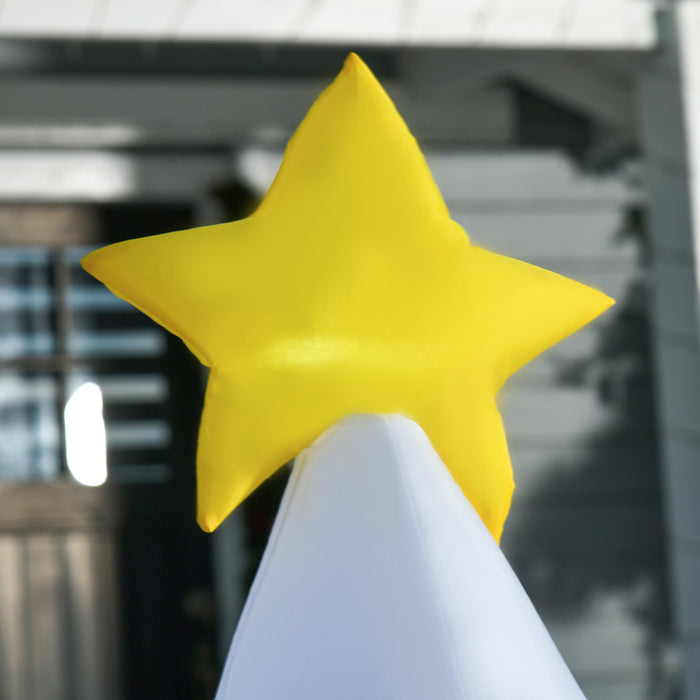 Inflatable Christmas Tree 1.9M with Star Topper and Snowmen - LED-Illuminated Holiday Display for Indoor & Outdoor Decor - Garden & Lawn Festive Ornament for Seasonal Celebrations