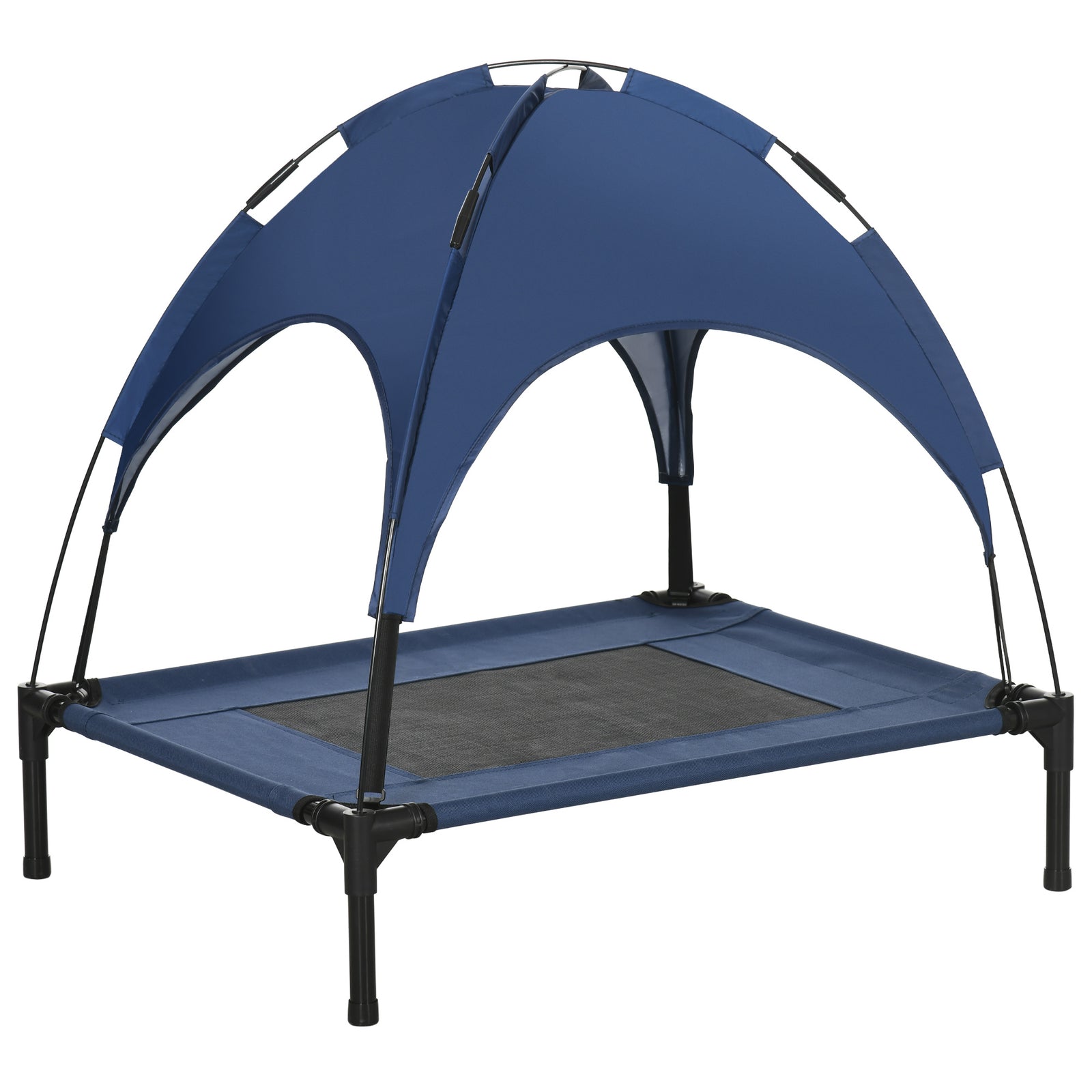 Elevated Pet Cot with Canopy - Waterproof Raised Dog Bed with UV Protection, Breathable Mesh Design - Perfect Outdoor Lounger for Medium Dogs