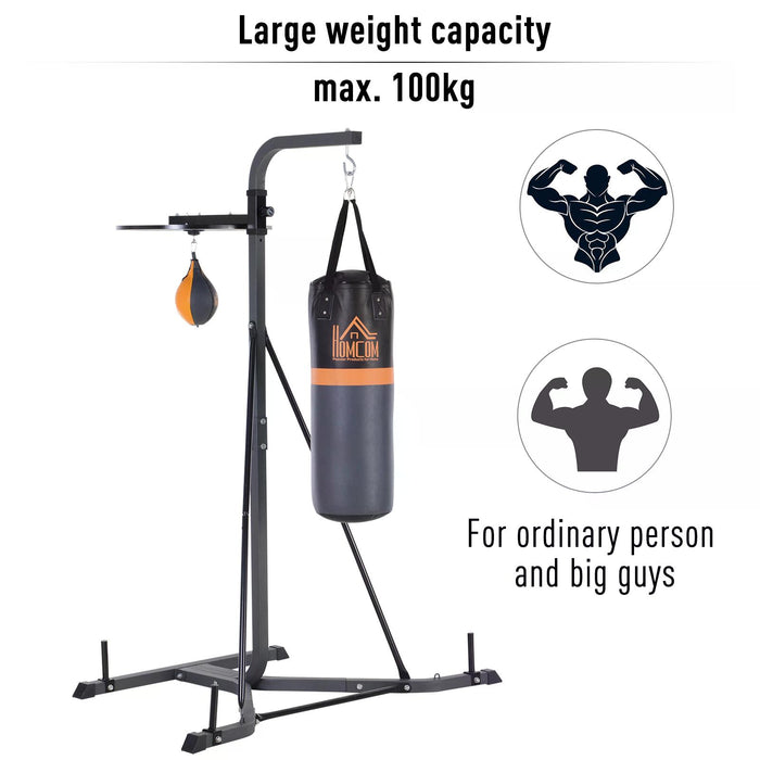 Freestanding Duo Punch Training Bag - Adjustable Height Sandbag with Durable Steel Frame for Agility Workouts - Ideal for Home Fitness Enthusiasts