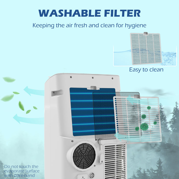 14,000 BTU Portable Air Conditioner - Smart WiFi, Dehumidifier, Fan Function & 24H Timer with Window Kit for 35m² Rooms - Ideal for Home Climate Control