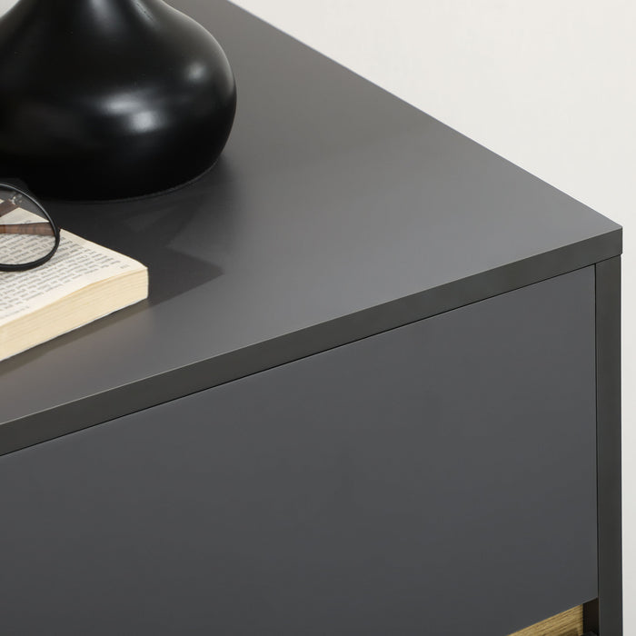 3-Drawer Chest Organizer - Space-Saving Bedroom & Living Room Storage Solution, 80x40x80cm - Sleek Dark Grey Design for Modern Home Decor