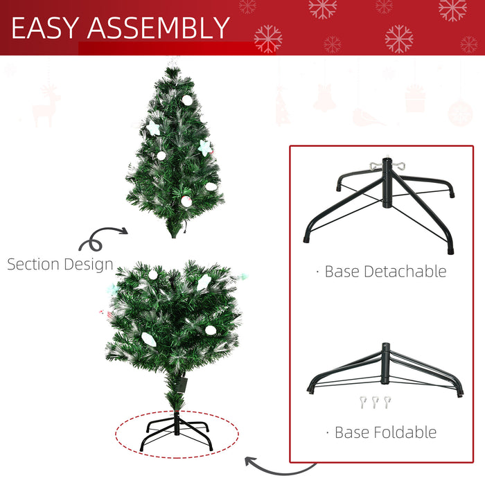 Pre-Lit 6FT Artificial Christmas Tree with Fiber Optic Ornaments - Star-Topped, LED-Lit Holiday Decor - Ideal for Festive Home Ambiance