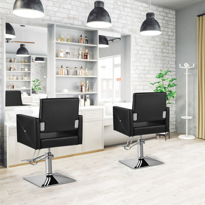 360 Degree Swivel Hairdressing Chair - Salon-Grade Style, Comfort and Functionality with Footrest - Ideal for Professional Hair Stylists and Salons