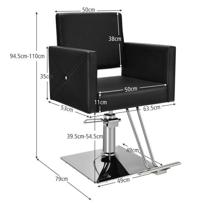 360 Degree Swivel Hairdressing Chair - Salon-Grade Style, Comfort and Functionality with Footrest - Ideal for Professional Hair Stylists and Salons