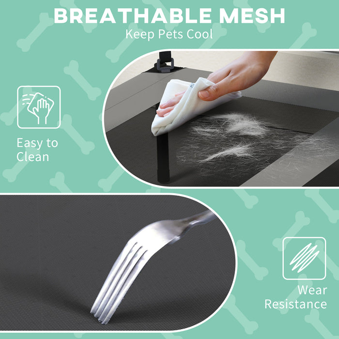 Elevated Dog Bed with Breathable Fabric - Durable Pet Cot with Washable Mesh for Cooling Comfort - Ideal for Medium to Large Canines, Home & Outdoor Use