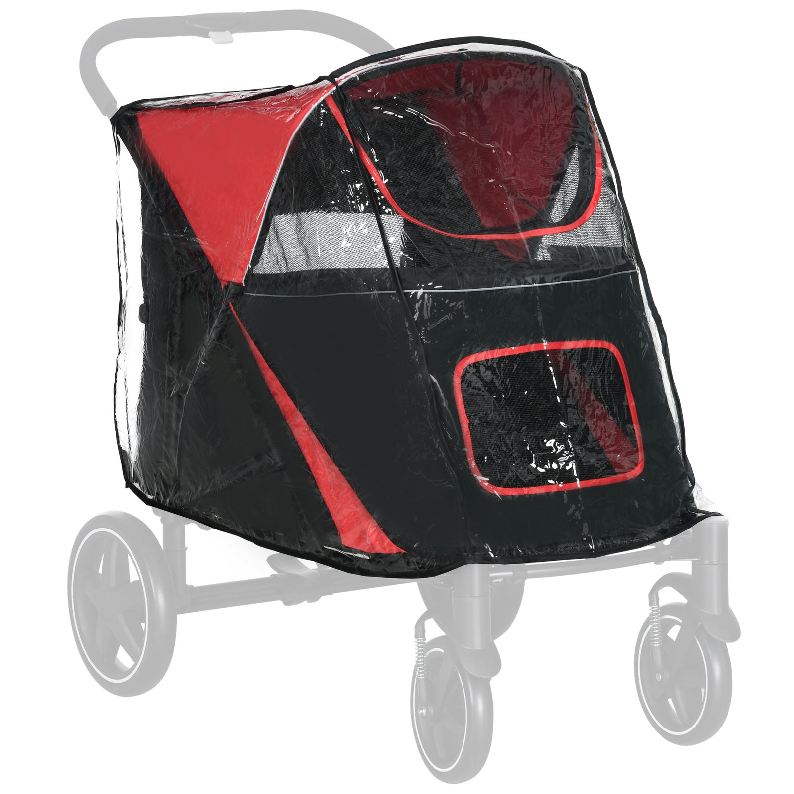 Dog Pram Stroller Rain Cover - Weatherproof Protection for Pet Carriages - Ideal for Large to Medium Dogs with Convenient Rear Entry