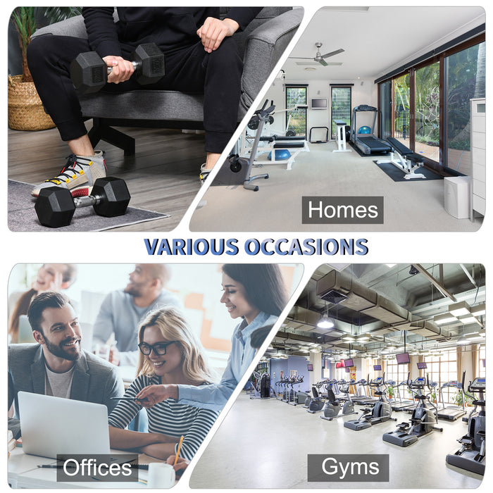 Hexagonal Rubber-Coated Dumbbell Set - Durable Weightlifting Gear for Fitness and Strength Training - Ideal for Home Gym Enthusiasts