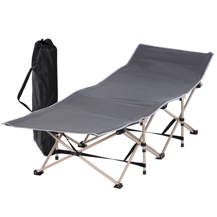 Folding Single Person Camping Cot - Durable Portable Outdoor Sleeping Bed with Carry Bag - Ideal for Campers and Hikers