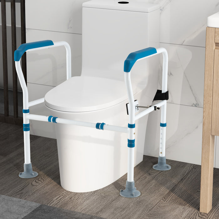 Safety Frame for Toilet - Adjustable Height and Width, Stand Alone Design - Ideal for Elderly and Disabled Individuals